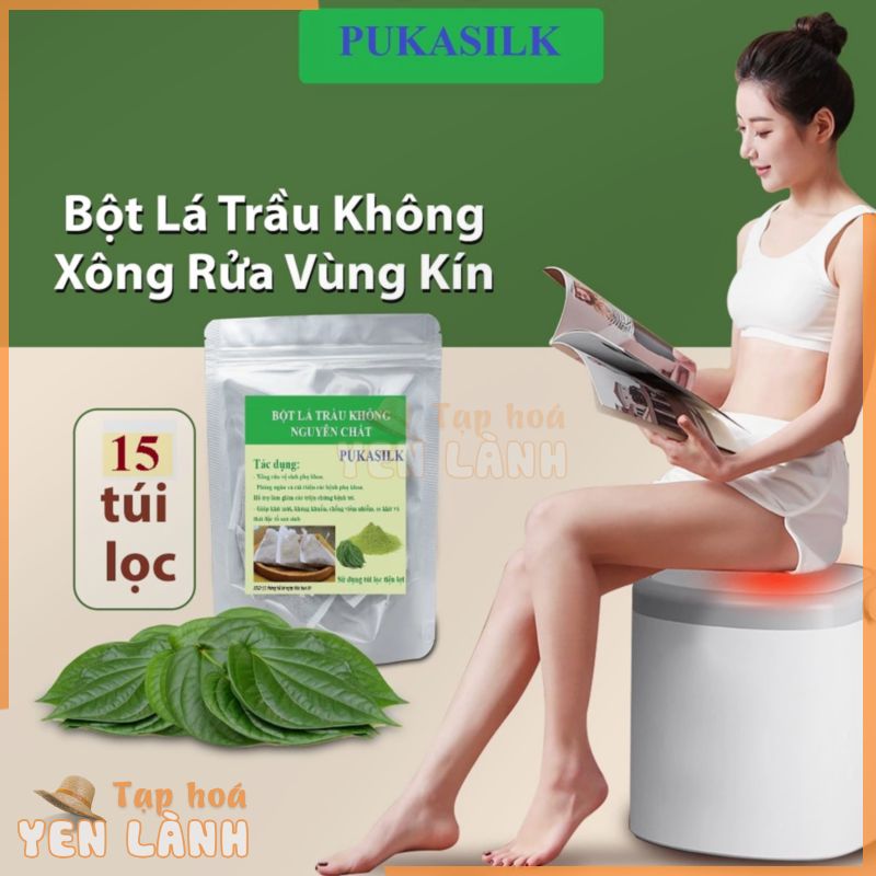 Bột lá trầu không xông hơ vùng kín Khử Mùi Hôi Se Khít (Dạng Túi Lọc) – Bột trầu nguyên chất sạch 100%