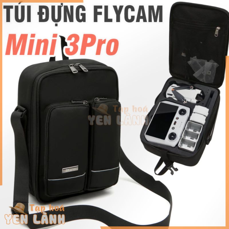 Túi đựng Flycam DJI mini3/ 3Pro bên trong xốp cứng chống sốc chống va đập túi có dây đeo – Phụ kiện flycam