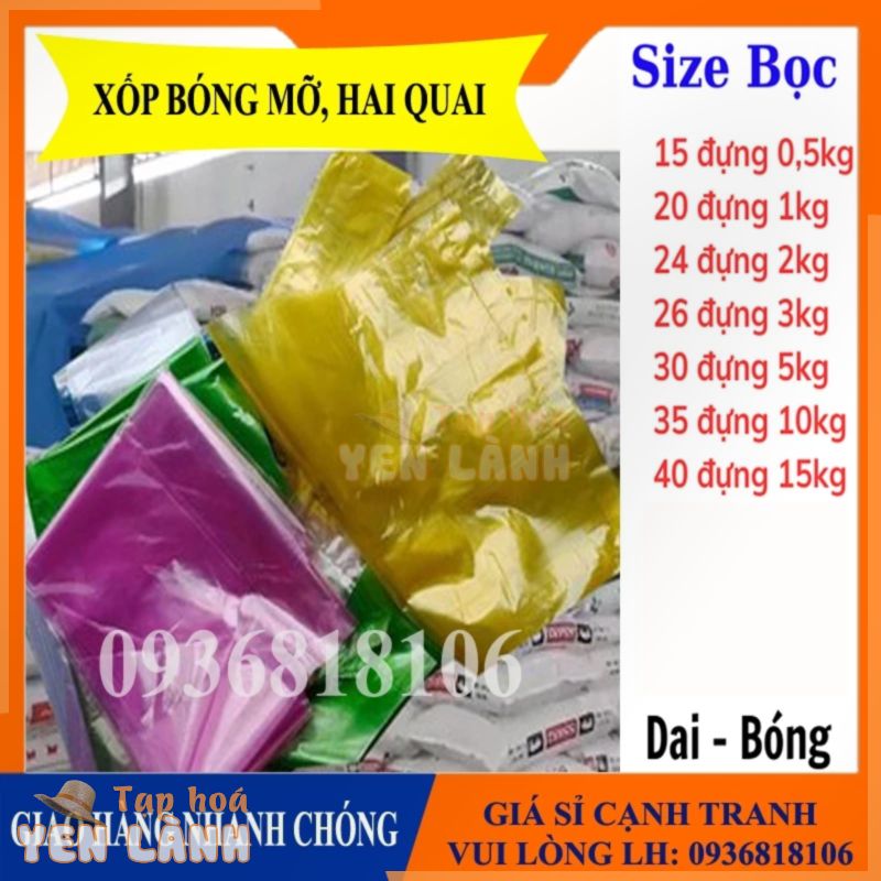 1KG/SIZE Túi xốp nilon bóng mỡ hàng chợ 2 quai giá rẻ.