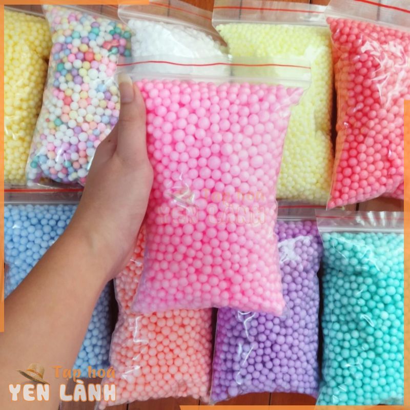 RẺ VÔ ĐỊCH] Hạt xốp màu siêu đẹp, hạt tròn, màu đẹp ( kích thước túi 20cm x 12 x 7cm)