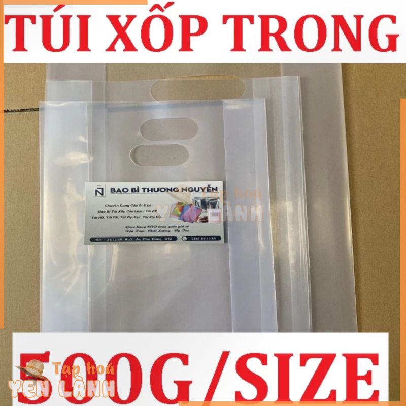 500G Túi Xốp Nilon Trắng Trong Suốt Dẻo Dai Đựng Mỹ Phẩm, Quần Áo Tiện Dụng, Bao Bì Thương Nguyễn