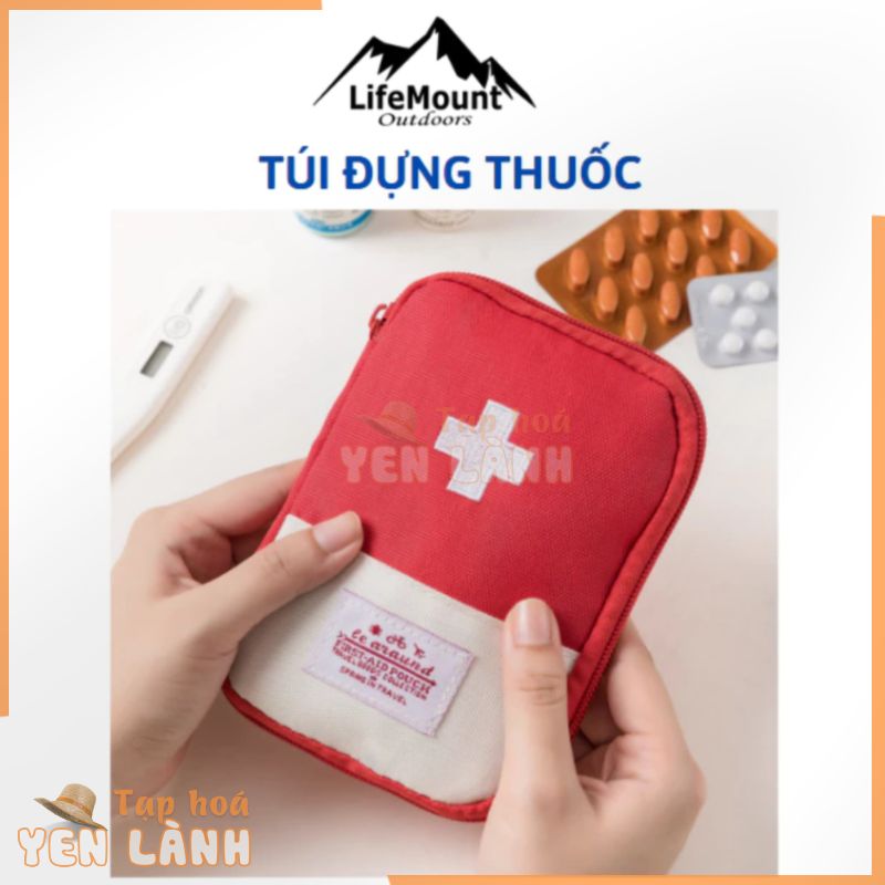 Túi y tế đựng thuốc nhỏ gọn đi du lịch, camping dã ngoại ngoài trời nhiều ngăn đa năng cỡ lớn 18*13cm nhiều màu