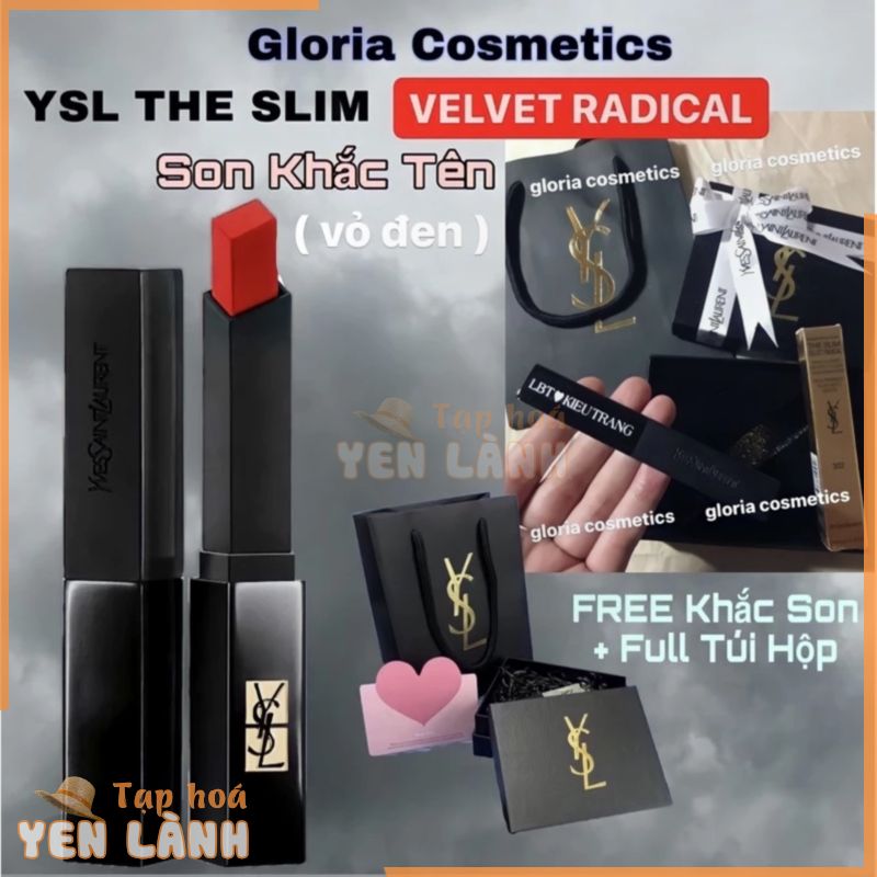 [100% AUTH] Son YSL Khắc Tên (bản vỏ ĐEN), FULL Túi Hộp,Son YSL Slim 301,302,303,304,305,306,307,308,309,313,314,315,312