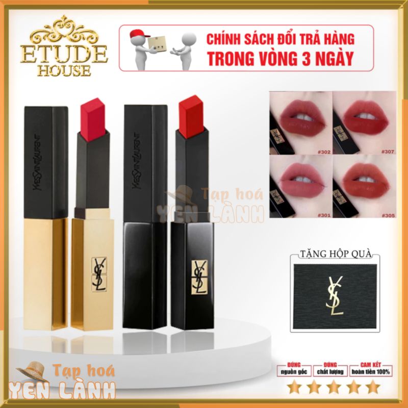 Son YSL The Slim Rouge Pur Couture, son ysl chính hãng đầy đủ túi hộp hãng cho mọi người( Vỏ vàng, đen, hồng )