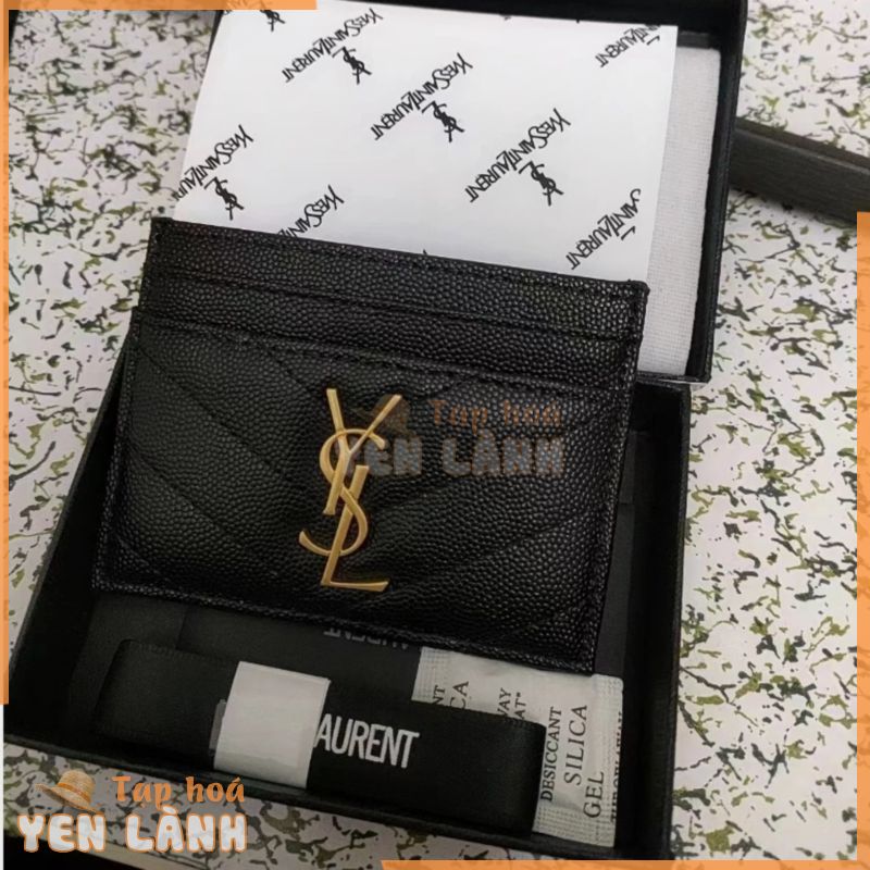 [Hộp quà] Túi đựng thẻ nữ Saint Laurent YSL chính hãng Caviar Real Pickup 423291