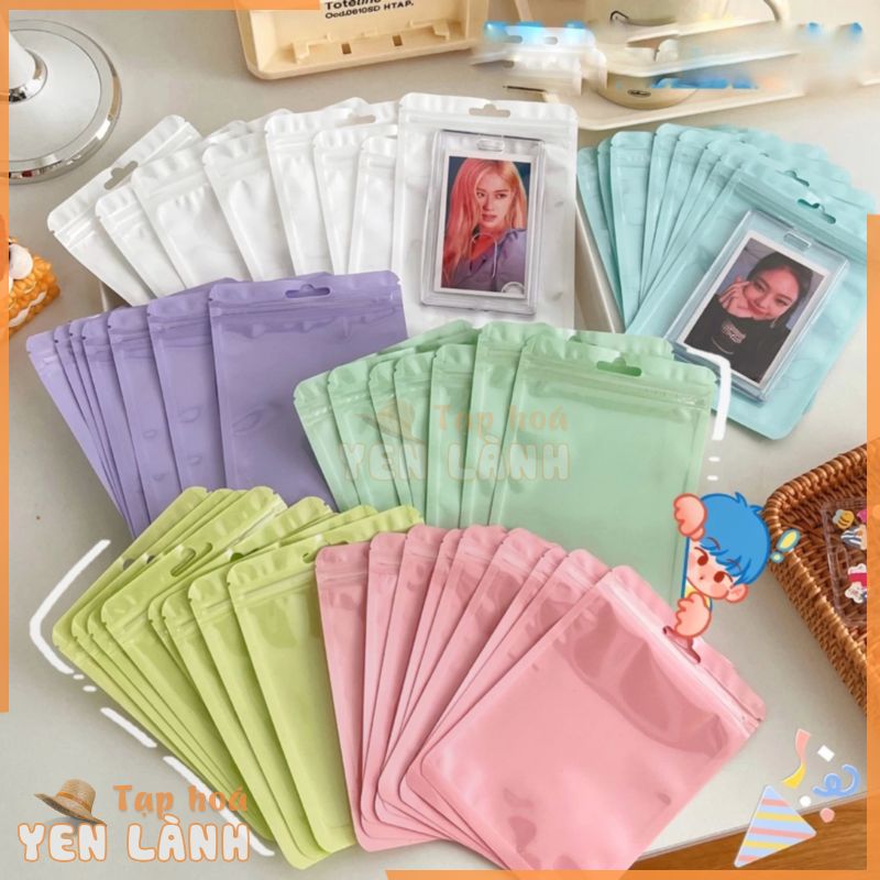 Túi Zip Nhựa Màu Pastel Đựng Card, Quà Tặng, Bánh Kẹo Đa Năng Tiện Lợi