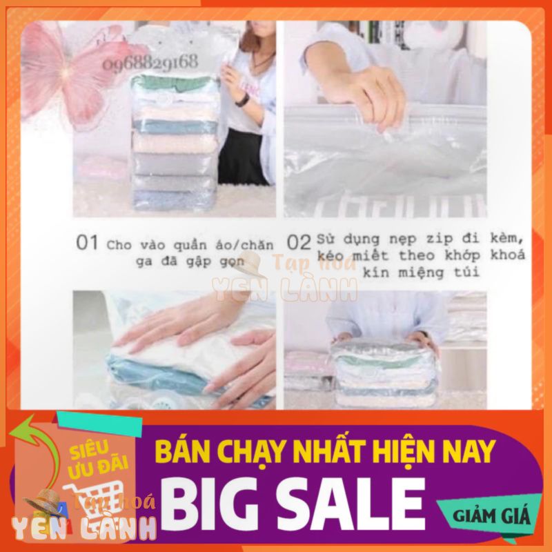 Túi hút chân không đựng quần áo chân khoá zip không cần dùng bơm tiện ích hà nội