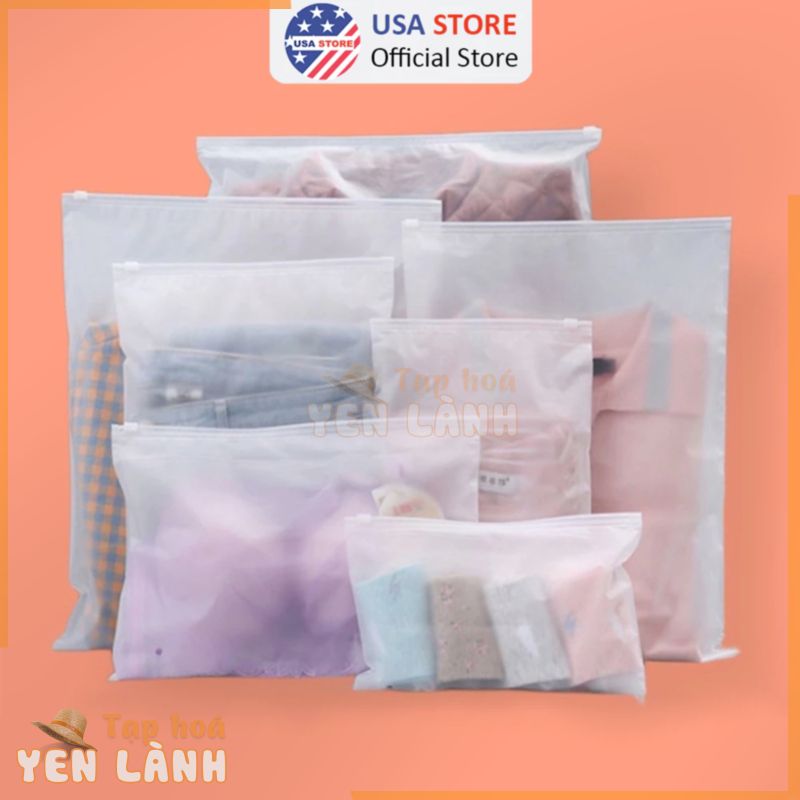 <Tổng Kho> Túi Khóa Zip Cao Cấp Cho Shop Quần Áo – Zipper Lụa Mờ Trắng Có Khóa Kéo – Đựng Đồ Ướt Du Lịch Chống Bụi, Nước