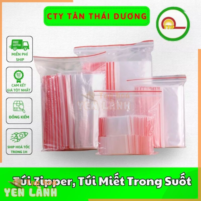 100Gr Túi Zip, Túi Miết Trong Suốt Từ Số 00 – Số 7_Loại Dày Đẹp_Tiện Dụng