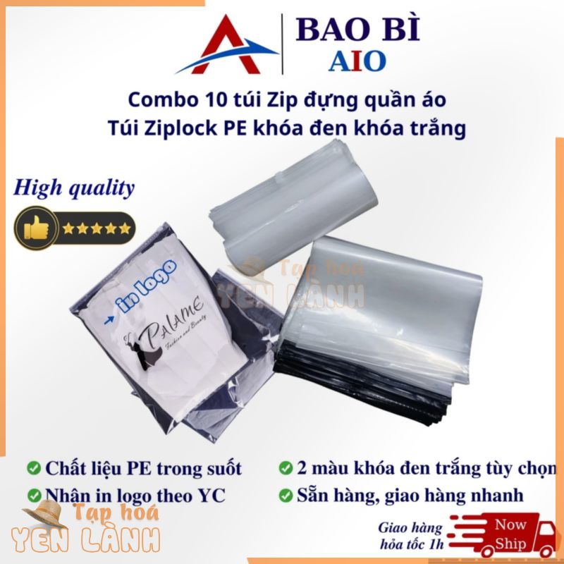 Túi Ziplock PE Dẻo Trong Suốt Có Lỗ Thông Hơi, Túi Zip Khóa Kéo Đựng Quần Áo, Phụ Kiện Thời Trang, Mỹ Phẩm (SET 10 TÚI)