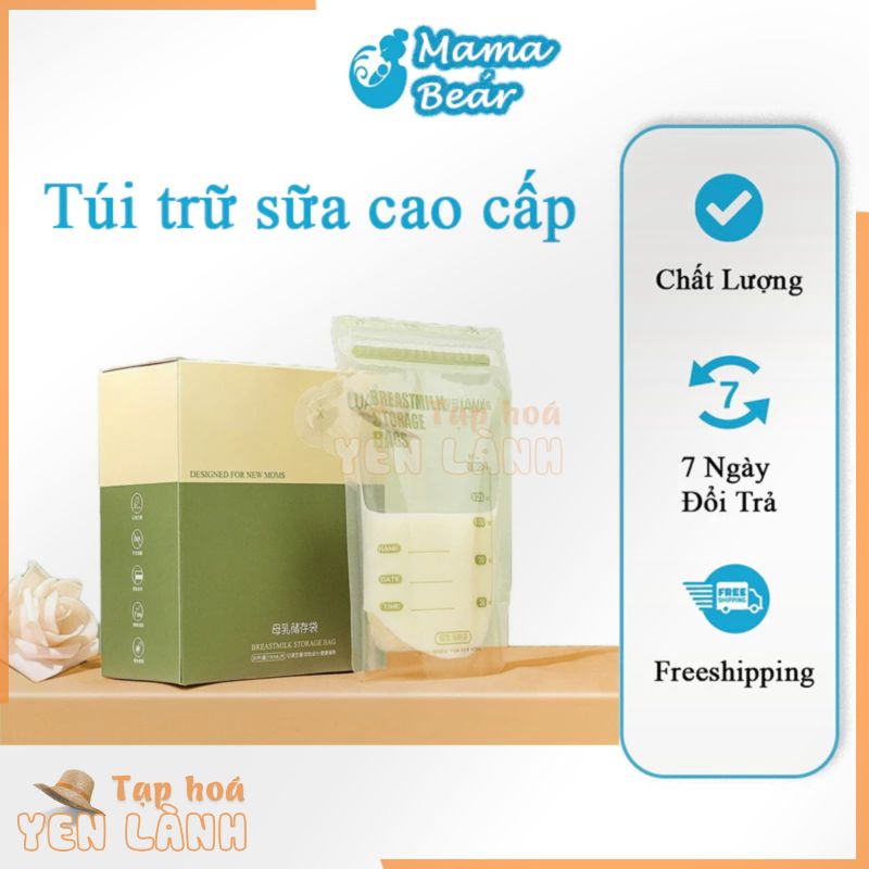 Túi Trữ Sữa 2 Khóa Zipper Chống Rò Rỉ Dung Tích 200ml Bảo Quản Sữa Mẹ Túi Đựng Sữa Mẹ Có Vòi Rót Sữa Riêng – Hộp 30 Túi