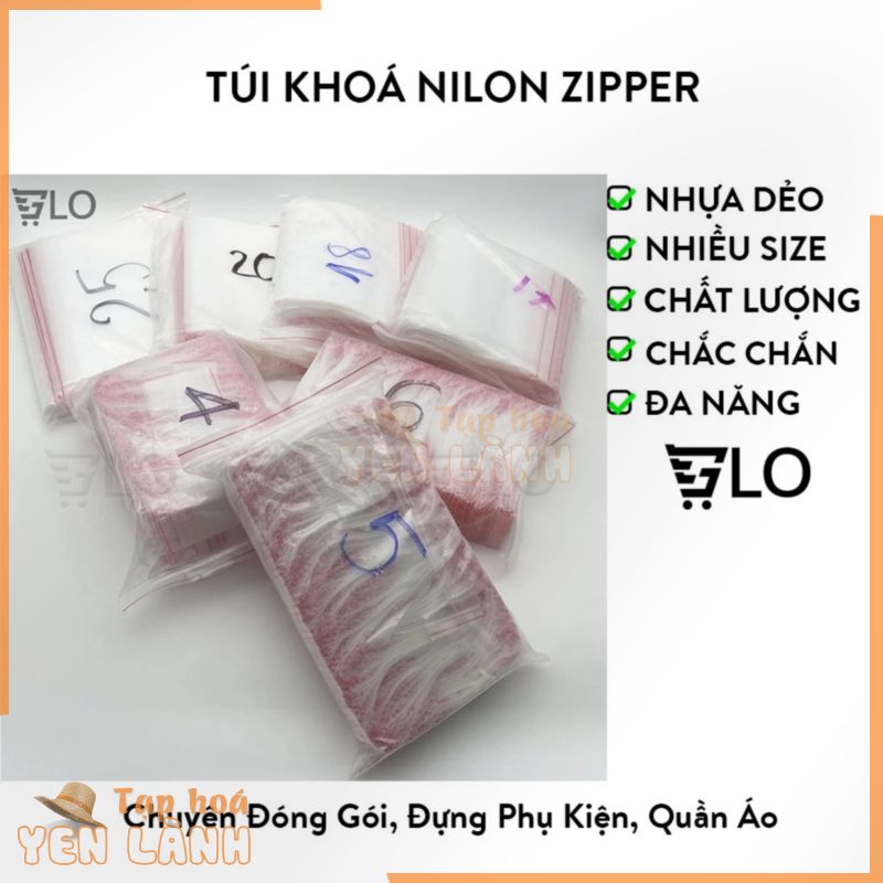 1 Kg Túi Nilon Khoá Zipper Miết Mép, Vuốt Miệng Ziplock Trong Suốt Chuyên Đóng Gói, Đựng Phụ Kiện, Quần Áo