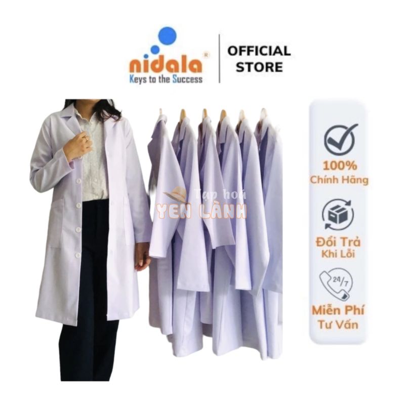 [Blouse nữ] Áo bác sĩ nữ cao cấp Nidala dáng dài, tay dài chất vải dày dặn,  đường may đẹp, sắc xảo²