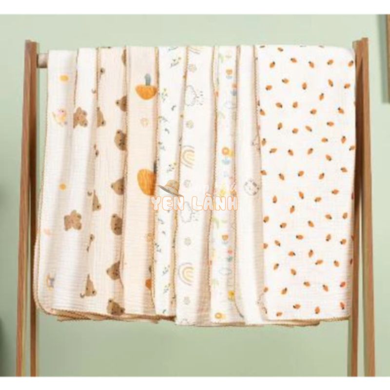 VẢI XÔ MUSLIN 2 LỚP khổ 140*100cm  thông thoáng siêu thấm hút dùng làm khăn tắm,quấn ủ, khăn đi biển may quần áo váy