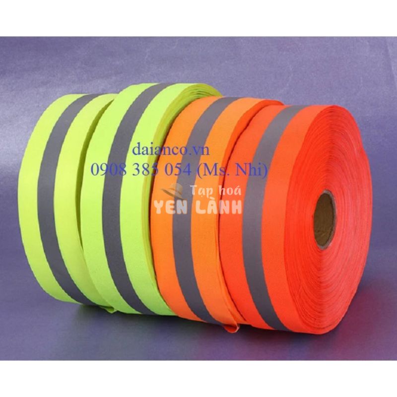 CUỘN DÂY PHẢN QUANG VẢI SỌC XÁM BẢN 2,5CM VÀ 5CM-DÀI 100m- HÀNG SẴN