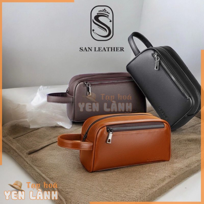 Ví Cầm Tay Nam San Leather,Clutch Cầm Tay Dạng Hộp S7206