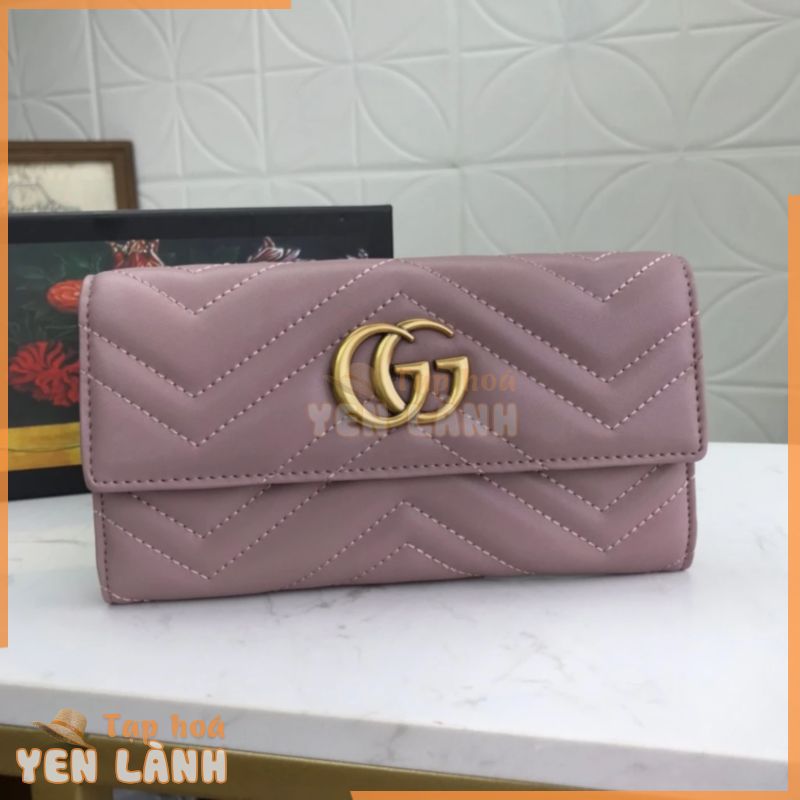 100% Chính Hãng Gucci Ví Cầm Tay Nữ Da Cao Cấp Gấp Cầm Tay Ví Dài Túi Đựng Thẻ