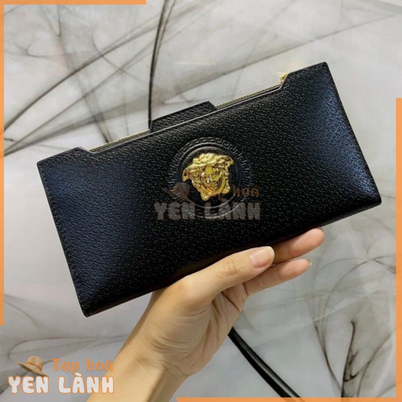 Ví Versace đen medusa vàng hàng hiệu Ý chính hãng