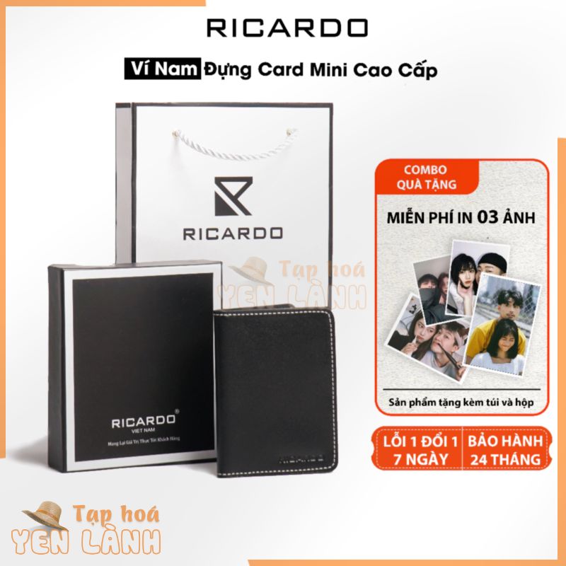 Ví nam da bò thật đựng Card Feasty cầm tay nhỏ gọn Brand Ricardo, Bóp nam mini đựng thẻ,đựng card cao cấp – RCD04