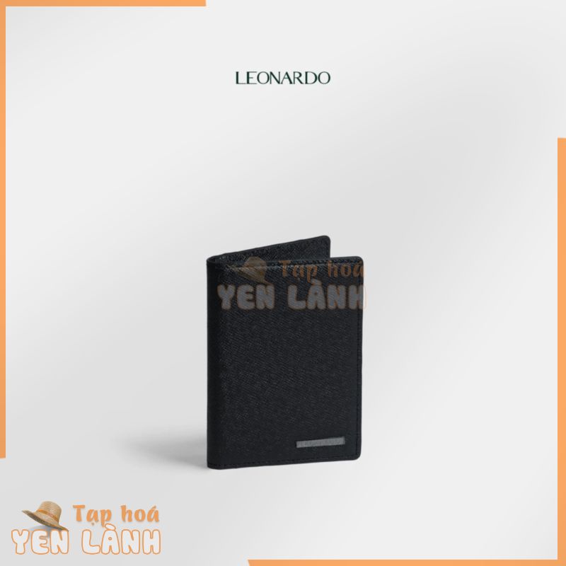 Ví Da Nam Gập Đôi Dáng Đứng Leonardo – Card Mercury Wallet – Chất Liệu Da Taiga Có Độ Bền Cao