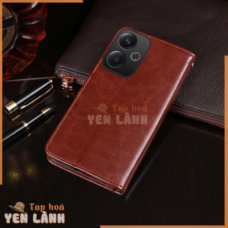 Ốp Điện Thoại Lật Xiaomi Poco F6 Pro Da Cổ Điển Chân Đế Da Bò Cho Xiaomi Poco F6 Flip Case Ví Đựng Vỏ