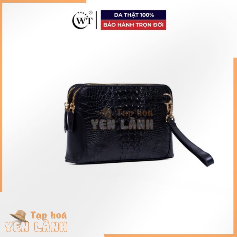 Clutch Nam Có Quai Cầm Tay WT Leather GATOR PAD Da Cá Sấu Cao Cấp .Màu Đen, Màu Nâu