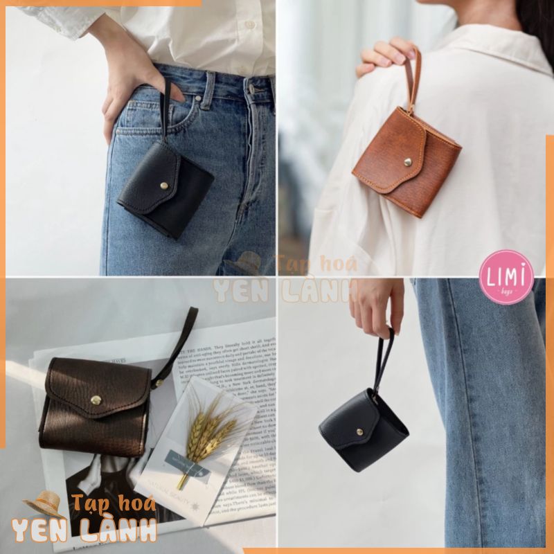 Ví nữ mini nhỏ gọn cầm tay dễ thương thời trang đẹp chất liệu da đựng thẻ, tiền, card, móc chìa khoá LUXY Limi bags