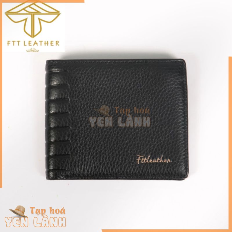 Ví da nam Fttleather khổ nhỏ 8×11 da dê xịn 100% da dê nguyên tấm may thủ công dáng ví 5501