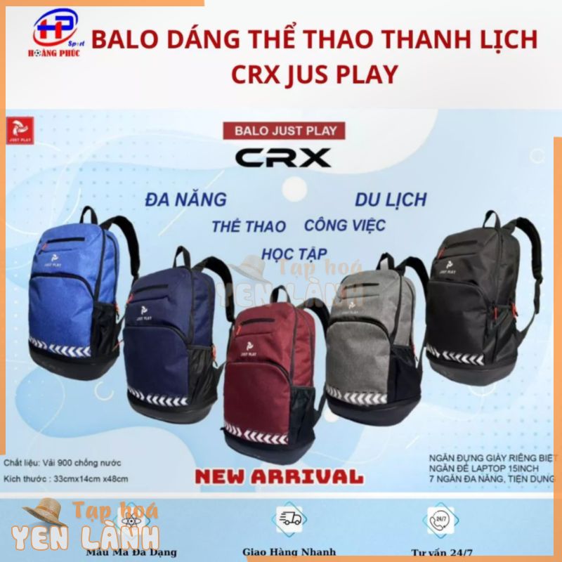 Balo dáng thể thao thanh lịch CRX JUS PLAY chất liệu chống xướt 900D phối da chống thấm – sport hoàng phúc