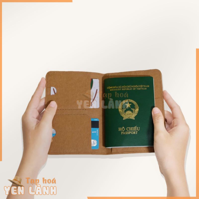 [Khắc Laser Theo Yêu Cầu] Ví Đựng Passport Da Thực Vật, BST 01, KISS Notebook & Gift Đa Năng Du Lịch