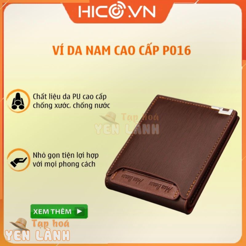 Bóp Nam, Ví Nam P016, Ví da dành cho nam – Thiết Kế Đơn Giản Trang Nhã Tiện Dụng, chất liệu da cao cấp chống mài mòn