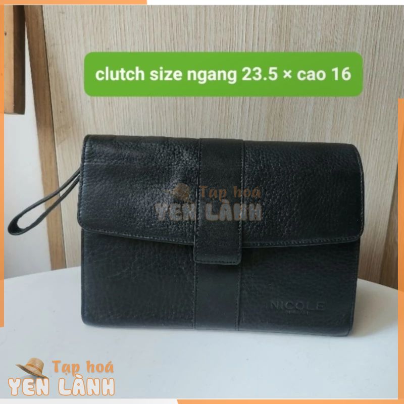 Ví Clutch Cầm Tay Nam Nữ Bản Da Voi Hiệu Nicole Nhiều Ngăn Hàng Si Au.th Siêu Xịn