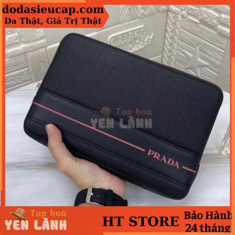 Clutch, Ví Cầm Tay Thời Trang Nam Cao Cấp Da Bò Prada VPR01