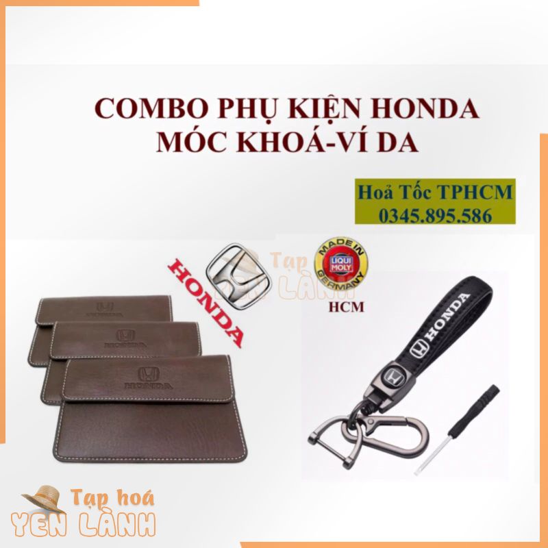 [Honda] Combo 2 món phụ kiện ô tô xe máy Honda(Quà tặng), móc khoá-ví da (((Hoả Tốc TPHCM)))