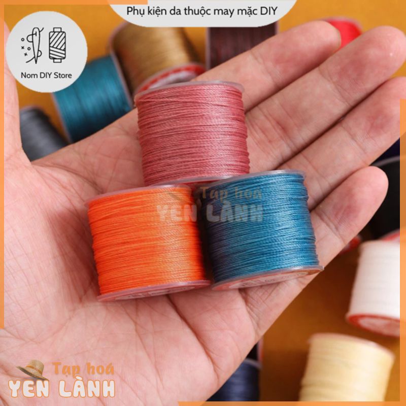 Chỉ Sáp Tròn May Tay 0.5mm Cuộn Dài 25M Dùng Làm Đồ Da Thủ Công Túi Xách Móc Khóa Bóp Ví Handmade DIY