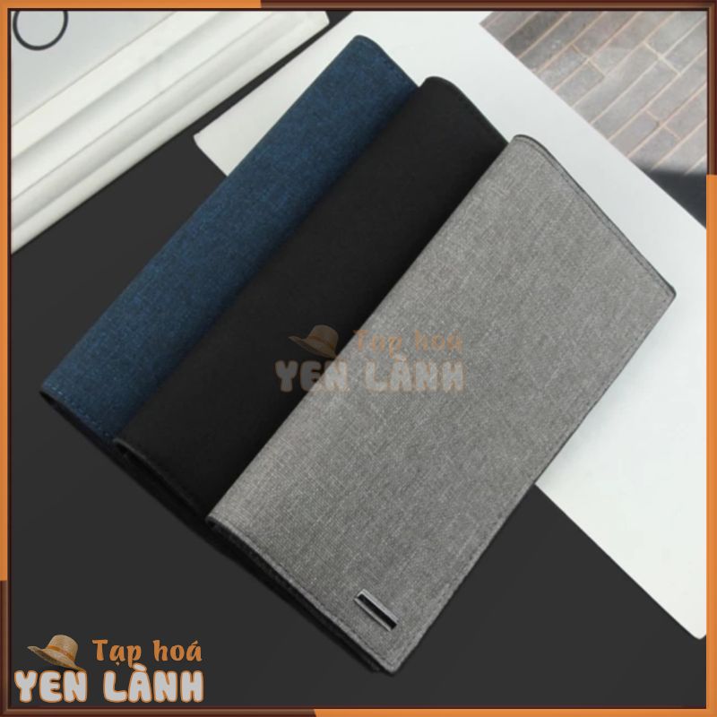 Ví Dài Bằng Vải Canvas Siêu Bền Có Ngăn Đựng Thẻ Dành Cho Nam