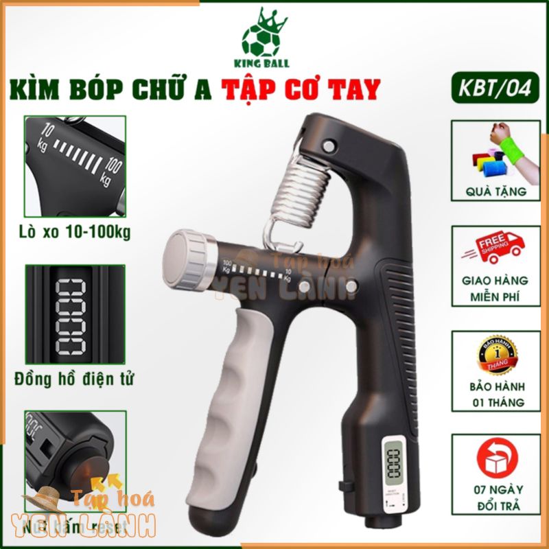 Kìm Bóp Tay Chữ A Dụng Cụ Tập Cơ Tay 10kg 100kg Có Đồng Hồ Đếm Số Điện Tử Cho Nam Nữ Tập Gym Tại Nhà KING BALL