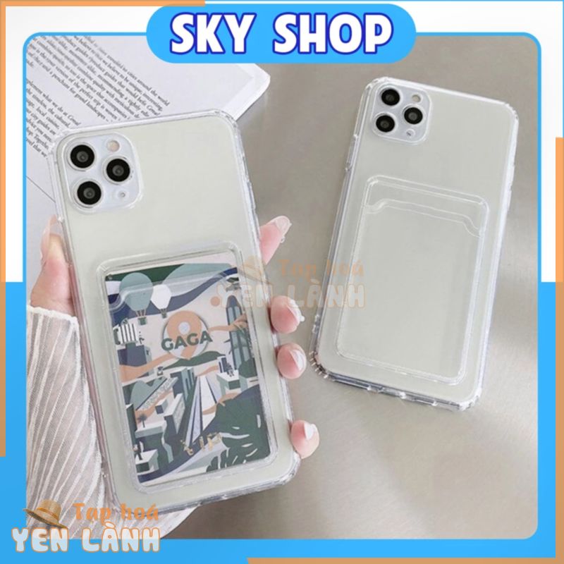 Ốp Lưng iPhone Trong Suốt Chống Sốc Dạng Ví Đựng Thẻ Ảnh Cá Nhân 6/6plus/6s/7/7plus/8/8plus/x/xs/11/12/13/14/pro/max