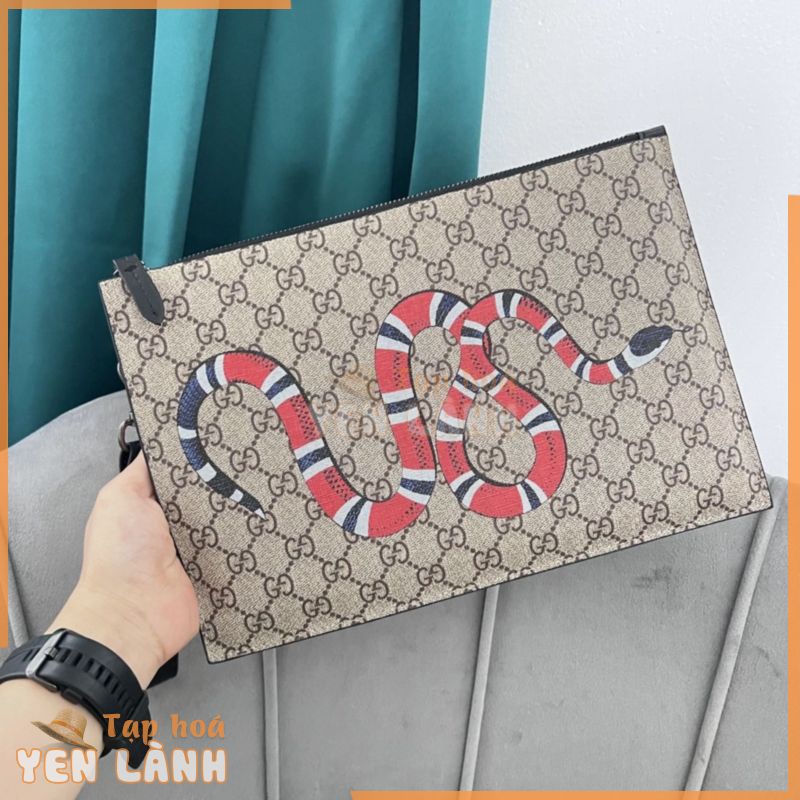 Ví clutch da thật thời trang cao cấp Gucci GC snake cho nam nữ phong cách sang trọng