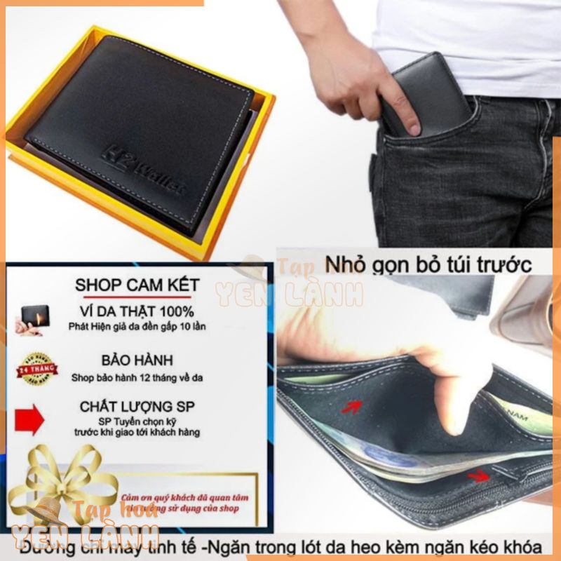 [ CHÍNH HÃNG ] Ví nam H2 Wallet da bò Nappa 100% – bóp da nam Sang Trọng – Đẳng Cấp [ BH 2 năm ]