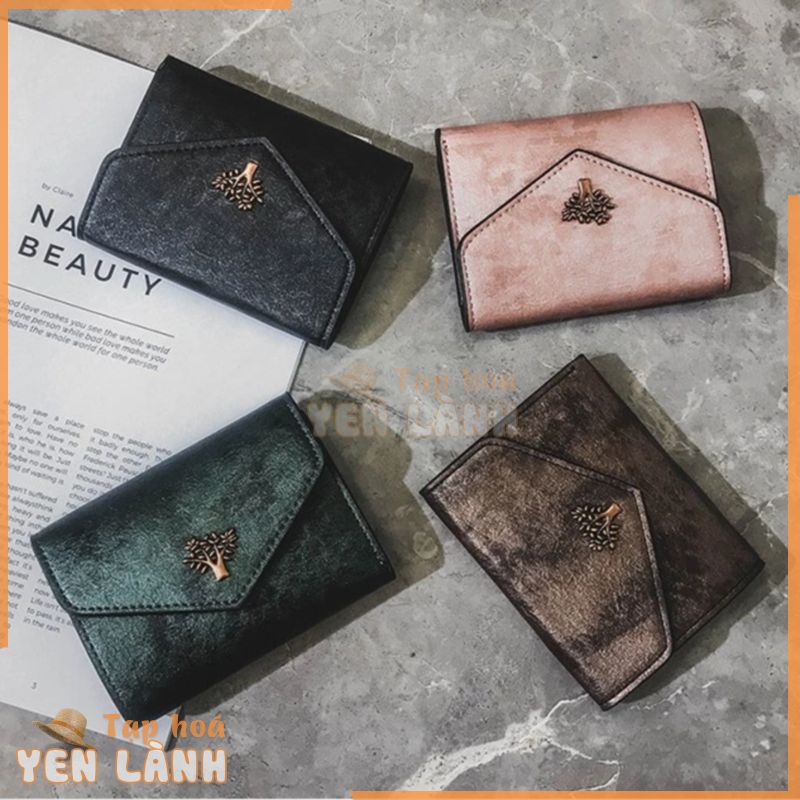 Ví Nữ Đẹp❤️FREESHIP 50K❤️Ví Bóp Da Nữ Mini Pisa Hình Cây Siêu Đẹp VD17