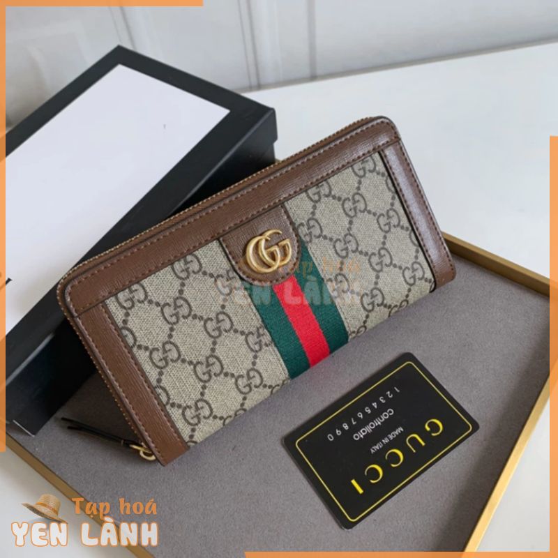 Túi Xách gucci [100% Chính Hãng + Hàng Có Sẵn + Hộp + Số Lượng Phụ Kiện] Loạt Ví Dài Không Khóa Kéo Mới