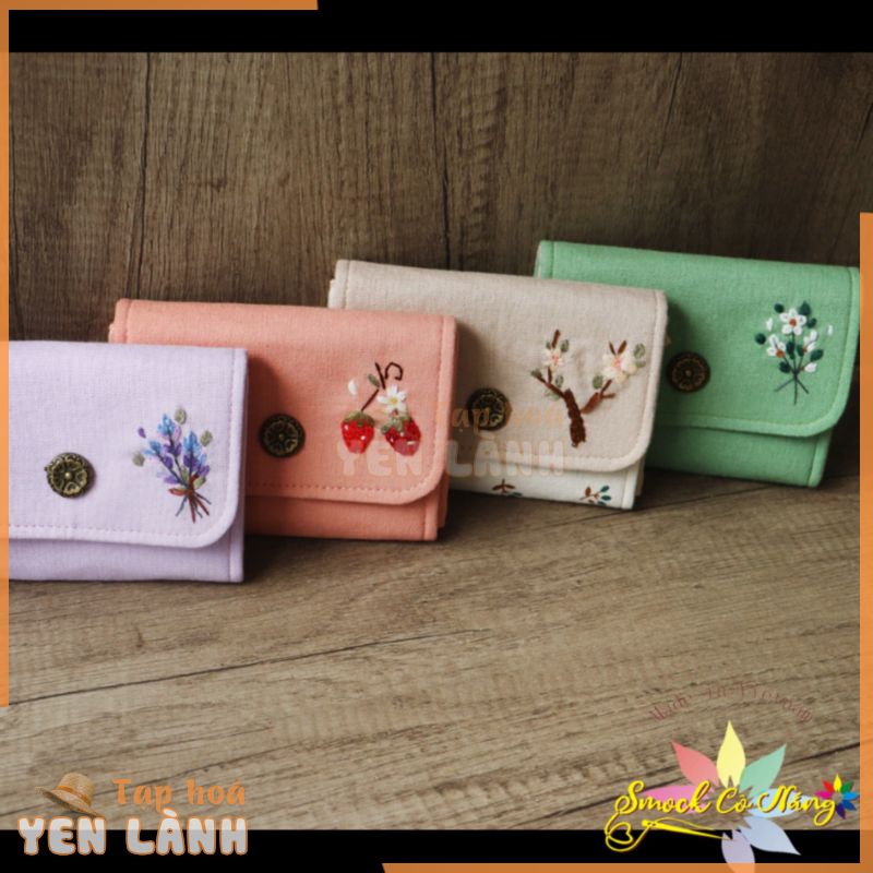 [Hà Nội]{Freeship Extra} VÍ cầm tay handmade phong cách vintage dễ thương size 9x15cm