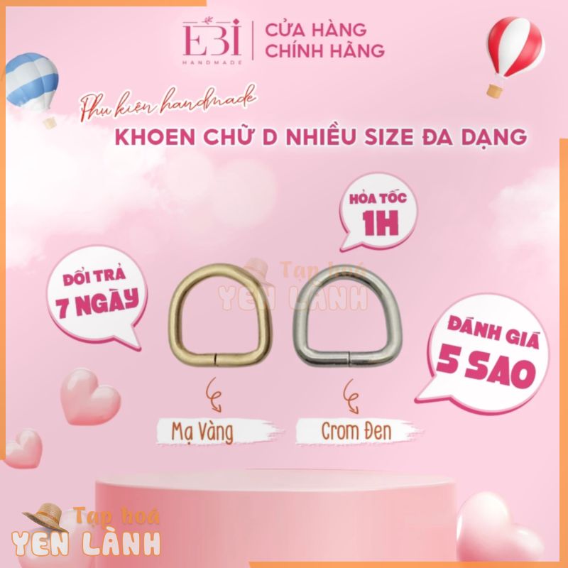 [1 Chiếc] Khoen D EBI HANDMADE phụ kiện dùng móc dây túi ví/balo nữ tiên lợi – ES87