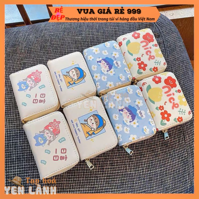 Ví nữ ngắn mini cầm tay nhiều ngăn giá rẻ nhỏ gọn bỏ túi thời trang hàn quốc cute dễ thương VN115