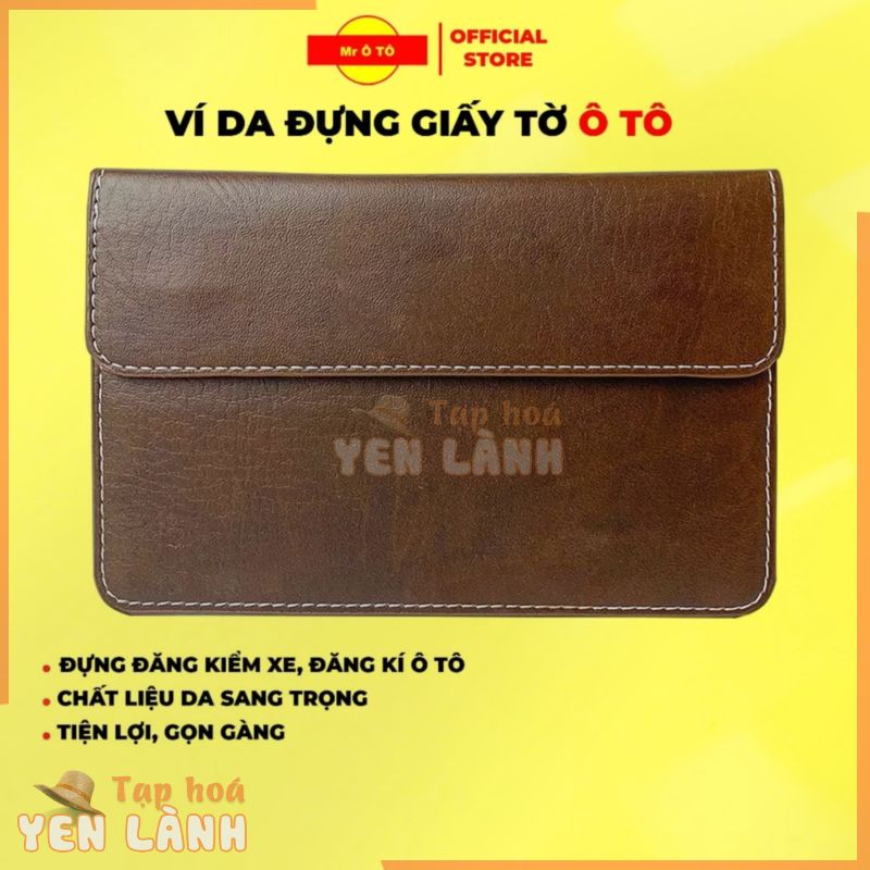 Ví Da Đựng Giấy Tờ Ô Tô MR,ÔTÔ Chuyên Đựng Giấy Đăng Kiểm, Đăng Kí Xe Chất Liệu Da Sang Trọng 3 Ngăn Tiện Lợi VDK001