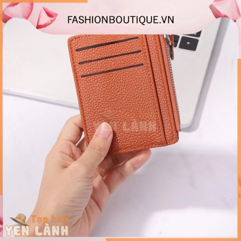 [Fashionboutique.vn] Ví đựng tiền xu bằng da PU cổ điển có dây kéo họa tiết vải nỉ nam đựng thẻ