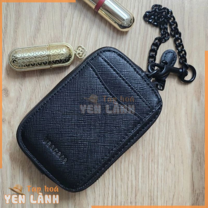 [LIKE NEW] Ví mini móc khóa đựng card Vascara màu đen like new, ví mini keychain, ví nam nữ