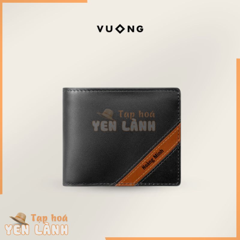 Ví nam Vuông Shop®️ Ricky da thật điểm nhấn đường chéo