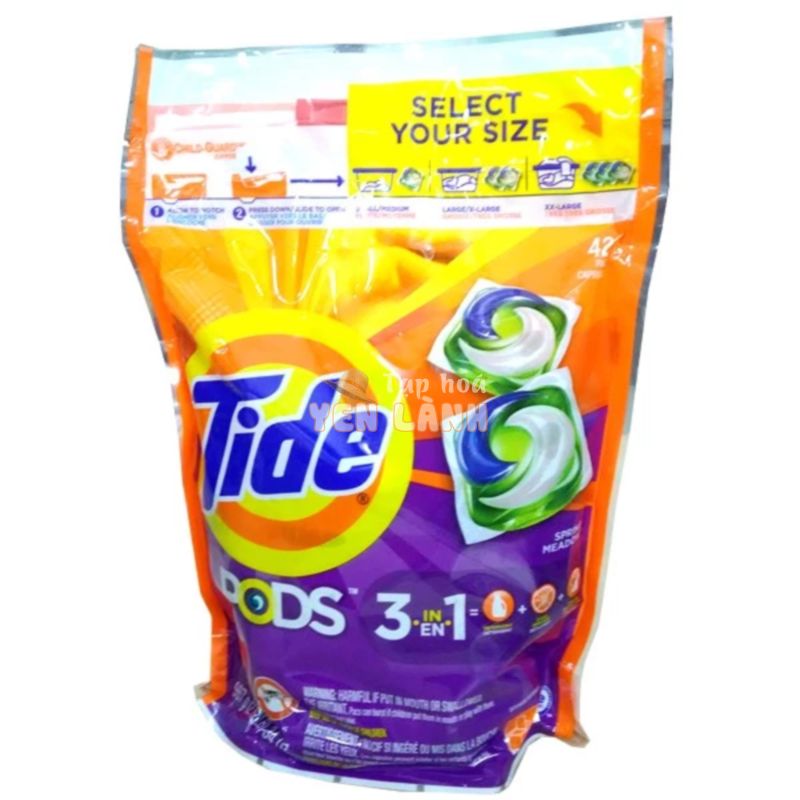 Viên giặt xả Tide Pods 3 trong 1 – gói 42 viên